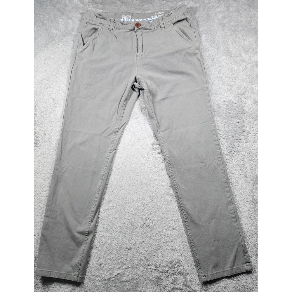 Mugsy Damens Jeans Mens 34x34 (Fits 32x31) Gray Slim Khaki Denim Stretch Pants